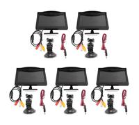 Onchdbfhuu 5set 5 Inch 800X480 TFT LCD HD Screen Monitor with Dual Mounting Bracket for Car Backup Camera/Rear View/DVD