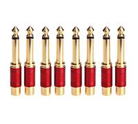 Onchdbfhuu 6.35mm 1/4 Inch Male Mono to Female Interconnect Audio Adapter Conversion Plug (Red 8 Pack)