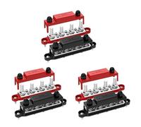 Onchdbfhuu 6x 250A 12V Bus Bar Battery Power Distribution Block Car Audio 12 Volt DC Busbar 4 X 3/8Inch Posts 6 X 8 Screws