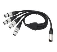 Onchdbfhuu Audio Cable 3 Pin XLR 1 Male to 4 Female Y Splitter, 4 Way-1 XLR Single Input to Four Output Parallel Connections