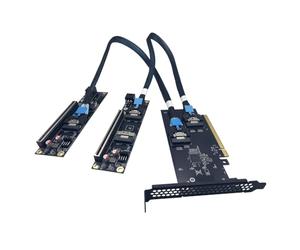Onchdbfhuu GEN5 Graphics Video Card GPU 6Pin Power 2 Port SlimSAS 8i X2 to PCIe 5.0 X16 Slot Adapter Card Kit SFF8654 Riser Card
