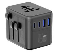 Onchdbfhuu Multi-Port Charging Station with 45W Global Universal Travel Socket 2 USB-A 2 USB-C Port Self-Resetting Fuse