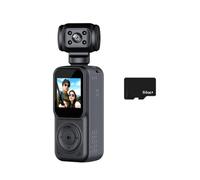 Onchdbfhuu Pocket Handheld 2K Camera Portable WIFI 180° Rotatable Anti-Shake Sports Camera Body Camera for Outdoor Cycling