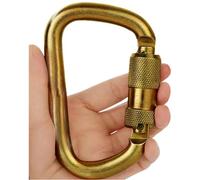 Onchdbfhuu Safety Hook, Outdoor Main Lock, Rock Climbing, Mountain Climbing, Rescue, Self-Locking D-Shaped Steel Lock