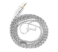Onchdbfhuu T7 336 Core Silver-Plated Earphone 3.5MM Plug 2 Pin Connector Upgraded Cable HiFi Stereo 4-Strand Headset Wire No Mic