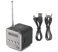 Onchdbfhuu TD-V26 Digital Portable Mini Fm Radio Receiver LED Loudspeaker Wireless Speaker MP3 Support SD/TF Card Black