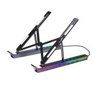 Onchdbfhuu USB RGB Foldable Laptop Stand 4IN1 Portable for Notebook Bracket Support Base Aluminum Alloy Holder for Notebook PC A