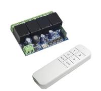 Onchdbfhuu Wireless 4-Channel WiFi Relay Switch Module, 6-Button Remote Control, Intelligent Timer Functionality