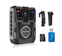ONCHEER 1080P Police Body Camera with 12H Continuous Record, 64G SD Card, Shoulder and Waist Clips, Lightweight Personal Body Worn Cameras for Law Enforcement, Security Guards, Cycling Trip