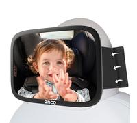 Onco Baby Car Mirror for Fixed Headrests - 100% Shatterproof & Shakeproof, Tesla-Compatible Car Mirror Baby Rear View, Non-Slip with 360° Rotation