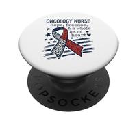 Oncology Nurse Hope Freedom Heart Awareness Ribbon PopSockets Adhesive PopGrip