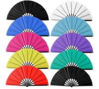 Oncpcare 10 Pcs Boots on The Ground Hand Fan Bulk, Folding Popping Clacking Fans for Line Dancing (Mix Color)