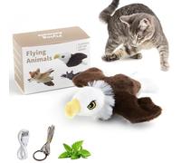 Oncpcare Cat Flying Bird Toy, Moving Interactive Kitty Bird Toys for Indoor Bored Adult Cats Kittens, Flapping Wings & Lively Chirping (Eagle)