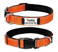 Oncpcare Personalized Dog Collar, Custom Engraving with Pet Name and Phone Number, Reflective Embroidered Dog ID Collar