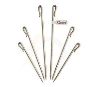 ONCRO® 6pc Combo pocket size, Large & Medium Silver color steel alloy Sikh baaj baaz salai Hair Pin Needle stick silai for Religious Sardar ji Dastar Parna Turban Pagri Pag Patka 5ks for Men Boy Girls