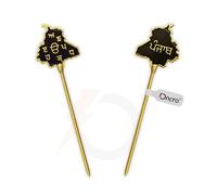 ONCRO® Durable Punjab Map Punjabi letters design Sikh baaj baaz salai Hair Pin Needle stick silai for Religious Sardar ji Parna Turban Pagri Pag Patka 5ks for Women & Girls alloy steel coated 7 inch