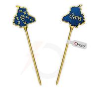 ONCRO® Trendy Punjab Map Punjabi letters design Sikh baaj baaz salai Hair Pin Needle stick silai for Religious Sardar ji Dastar Parna Turban Pagri Pag Patka 5ks for Men Boys Women & Girls alloy steel