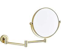 ONCTESQ Makeup Mirror, Wall-Mounted Makeup Mirror, 8 Inch Brass Magnifying Round Double Sided Shaving Mirror, Bathroom Extendable 360° Swivel Cosmetic Vanity Mirror,Black,7X