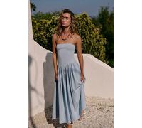 Onda Drop-Waist Tube Midi Dress by free-est at Free People in Ballad Blue, Size: Large - female