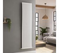 Onda White Vertical Oval Waved Designer Radiator 1800x413mm Single Panel 2926 BTU