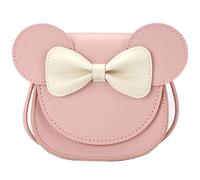 Ondeam Little Mouse Ear Bow Crossbody Purse,PU Shoulder Handbag for Kids Girls Toddlers(Pink)