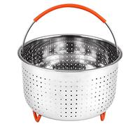 ONDIAN Steamer Insert Steaming Basket Stainless Steel Draining Basket Steam Rack Kitchen (Color : Silver, Size : 8L)