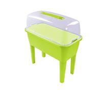 Ondis24 Respana Garden Raised Bed for Balcony, Planter with Greenhouse, Volume 52 L, Plant Pot Water Reservoir, Removable Feet (Pistachio Green)