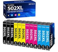 Ondula 502XL Ink Cartridges Multipack Compatible for Epson 502 XL High Yield for Expression Home XP-5100 XP-5105 XP-5150 XP-5155, Workforce WF-2860 WF-2865 WF-2880 WF-2885 12-Pack (packaging may vary)