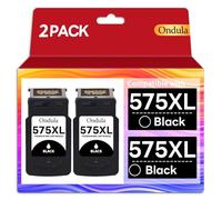 Ondula PG-575XL 575XL Ink Cartridges Compatible for Canon PG-575 XL Black | High Yield for PIXMA TS3550i TS3551i TR4750i TR4751i TS3751i TS3752i TR4755i TR4756i (2 Black)