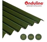 Onduline Corrugated Bitumen Sheet Green 2000mm X 950mm X 3mm - Pack Of 9