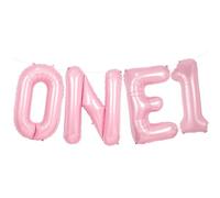 ONE 1 40 Inch Pink Letter Balloons, Large Pink Letter ONE 1 Helium Balloons, Foil Mylar Big Alphabet one 1 Balloon, pink Balloon letters for Birthday Party Baby Shower Wedding Decorations