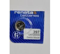 One (1) X Renata 397 SR726SW Silver Oxide Watch Battery 1.55v Blister Packed