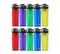 ONE 10 x Disposable Lighters | Child Safe Windproof Lighter with Adjustable Flame | Pocket-friendly & Long-lasting | Small Utility Lighter (Pack of 10)