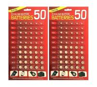 ONE 100Pcs Alkaline Button Batteries | Assorted Mixed Alkalin Button Coin Cell Lithium AG1, AG3, AG4, AG10, AG12, AG13 | Batteries Cell Perfect for Watches, Calculators and Toys