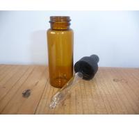 One 10ml Amber Glass Bottle with Dropper Pipette