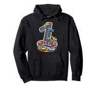 One 1yr 1st Birthday Vehicles Road Number 1 Year Old Boy Pullover Hoodie