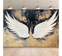 One 2D flat background cloth an artistic brushstroke white angel wing fantasy banner an angel-themed party