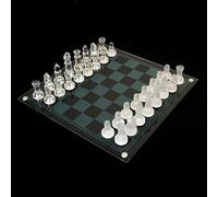 ONE 35cm Glass Chess Game Set | Easy to Carry Crystal Clear Chess Set | Extra Large Glass with Padded Bottom | Educational Toys Strategy Games For Adults