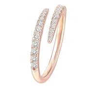 One Adjustable Rhinestone Wedding Rings Gift Size Ring Alloy Women Jewelry Rings Little Girls Ring (Rose Gold, One Size)