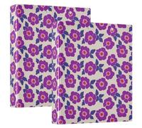 One and A Half Inch Binder England Tudor Rose Purple Three Ringing Binder with Clipboard 1 Pack for Letter Size (11" X 8.5") 200 Sheets