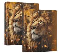 One and A Half Inch Binder Maple Leaves Lion