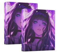 One and A Half Inch Binder Three Ringing Beauty Psycho Anime with Pocket Cover 2 Pack Aesthetic Binder Hardcover
