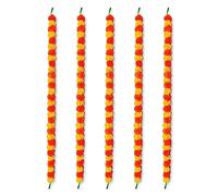 ONE Artificial Marigold Garland | 5 Feet Long String | Pack of 5 Marigold Strings | Flower Garlands for Diwali, Pooja Decoration, Indian Traditional Wedding and Outdoor Floral Themed Party (5)