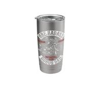 One Badass Bonus Stepdad Biker Motorcycle Step Dad Gift Idea Stainless Steel Insulated Tumbler