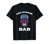 One Badass Dad Cool American Flag US 4th of July USA T-Shirt