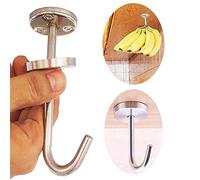 One Banana Hanger Banana Hook Banana Organizer (Stainless Steel) Under Cabinet Hook Rack for Bowl Basket Stand Holder Bananas or Heavyweight Kitchen Items. - Screws Included. - No Banana