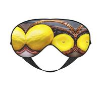 One Basket Lemon Print Soft Eye Mask â€“ Comfortable Sleep, Elastic Nighttime Shade, Eye Covers for Travel, Meditation