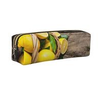 One Basket Lemons Leather Pencil Case Art Utensils Storage Bag Makeup Pouch