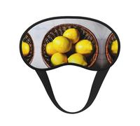 One Basket Lemons Print Blackout Sleep Mask - Side Sleeper Eye Cover, Soft Comfort, Perfect for Travel, Meditation
