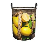 One Basket Lemons Print Laundry Hamper Basket Tall Laundry Basket, Hamper For Blanket Storage For Bedroom